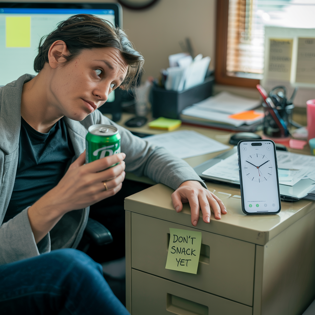 man waiting to snack