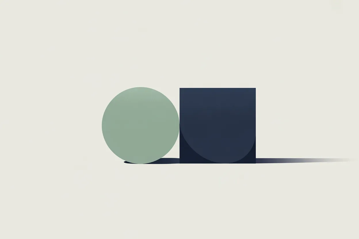 Two abstract shapes side by side representing the comparison between 16:8 and 18:6 intermittent fasting schedules
