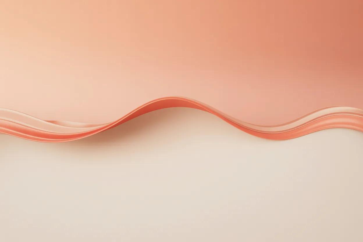 A soft wave line in warm tones flowing across a white surface, representing a calm heartbeat rhythm in the context of intermittent fasting and blood pressure