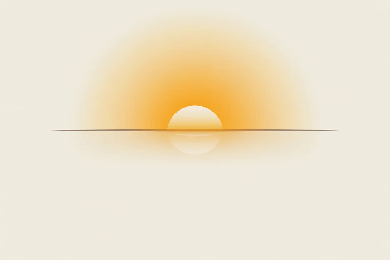 A soft sunrise illustration representing the daily cortisol rhythm and its relationship to intermittent fasting